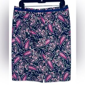 Paisley Print Women's Skirt - Pink and Blue